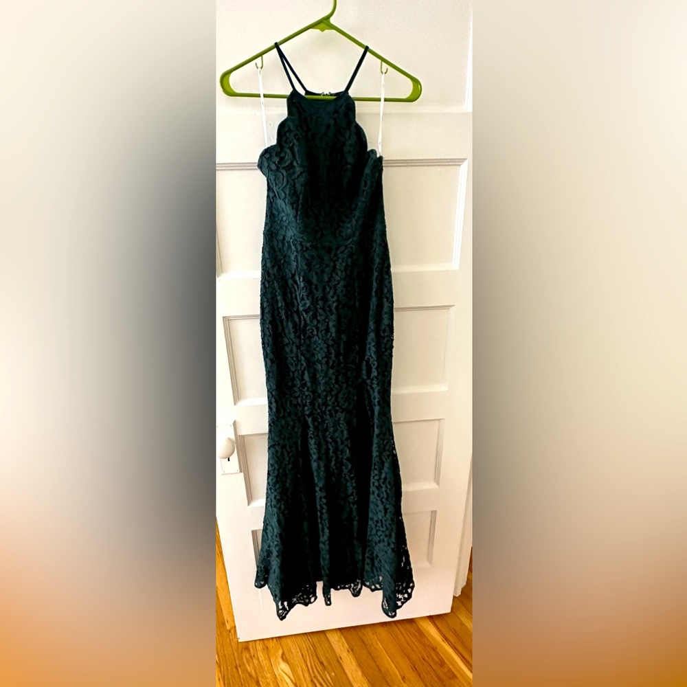 Lulu’s Splendor of Love Emerald Green Lace Maxi Dress